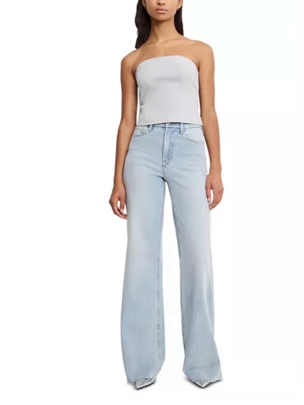 Good American Good Waist Palazzo Jeans Indigo 1145 Size 0/25